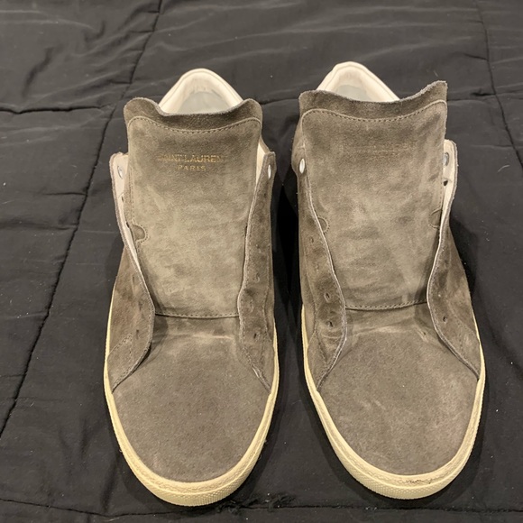SAINT LAURENT Suede Soho Mens Court Classic Sneakers - Picture 1 of 7